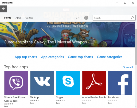 Windows Mağazası 10 evrensel uygulamalar yükleniyor