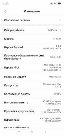 Genel Xiaomi Mi 8 Lite: Sistem Sürümü