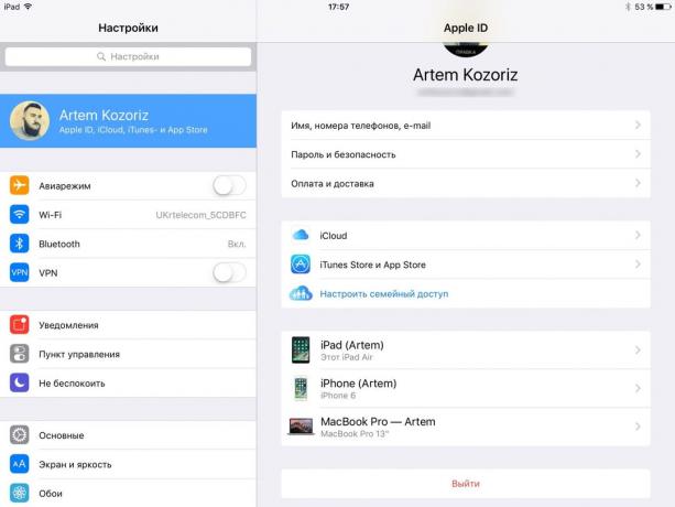 iPad Satış: Hesabınıza iCloud çık