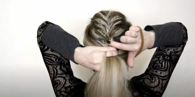 Kadınların yuvarlak yüz saç modelleri: saçlarınızı yüksek bir at kuyruğuna bağlayın