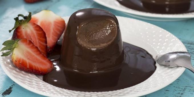 Tarif: çikolata soslu Çikolatalı panna cotta