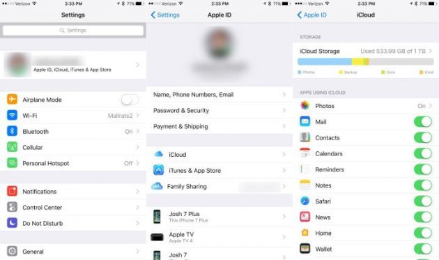 IOS 10.3: icloud