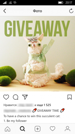 Instagram İş: hediye