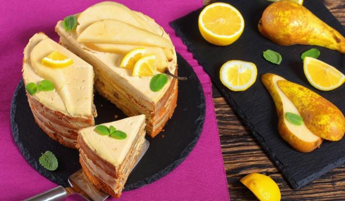 Limon kremalı armutlu kek