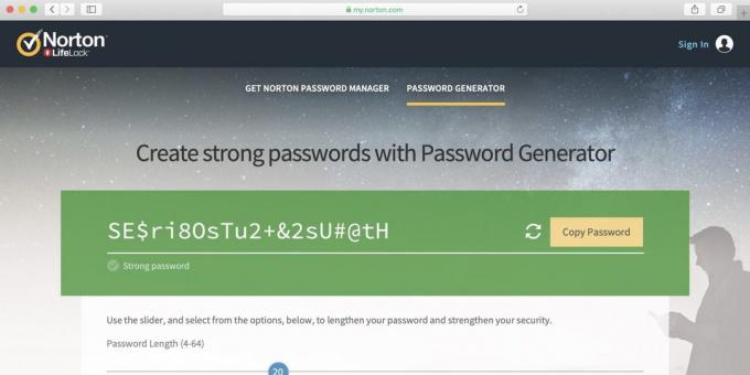 Jeneratör Norton Password Manager Şifre