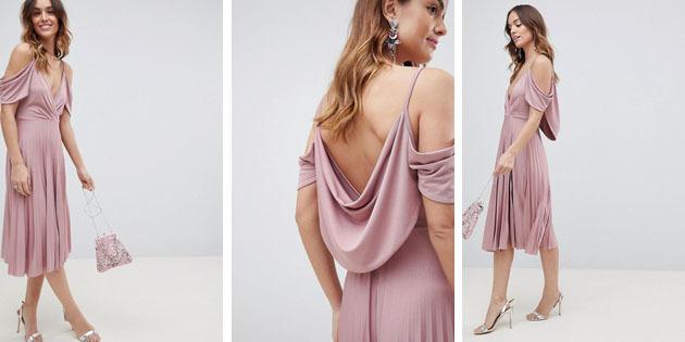 ASOS tarafından Pileli midi elbise