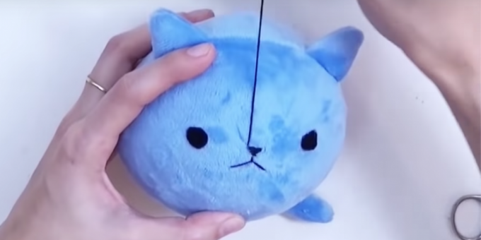 DIY yumuşak oyuncaklar: kedinin yüzünü şekillendirin