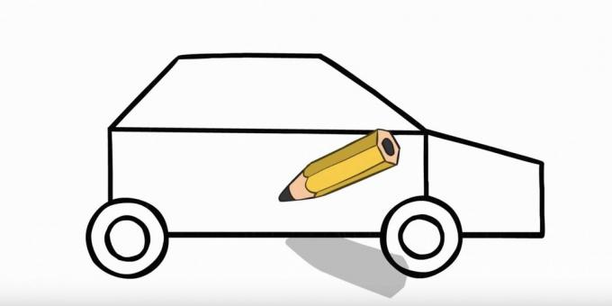 Bir polis arabası nasıl çizilir: önü çizin