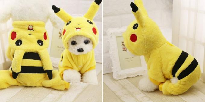 Köpekler ve kediler için Noel kostümleri: Pikachu