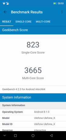 Genel Bakış Akıllı telefon Ulefone X: Geekbench
