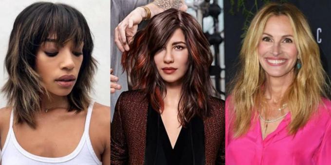 Bir doku çağlayan: 2019 yılında Trendy kadın saç kesimi