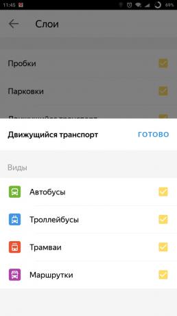 "Yandex. Kentin" Harita: toplu taşıma ara