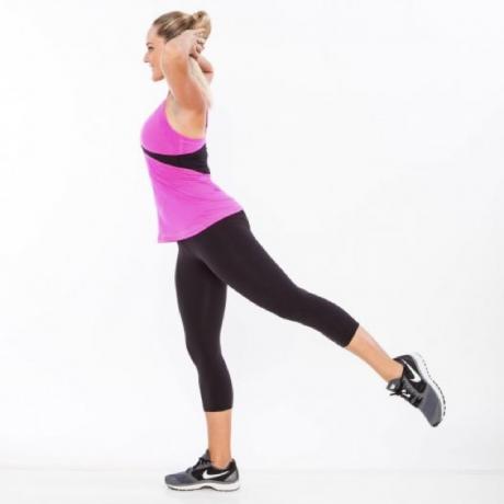 kalça için egzersizler: vücut düz, bacak yükseltilir