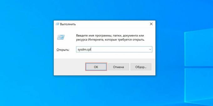 Windows 10 takas dosyası nasıl özelleştirilir: sysdm.cpl girin