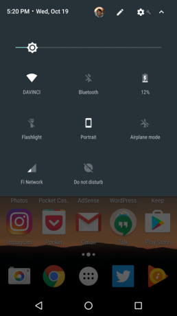 Android 7.1 hızlı ayar seçenekleri