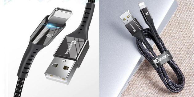 iOS için Şarj Kablosu: Tiegem USB