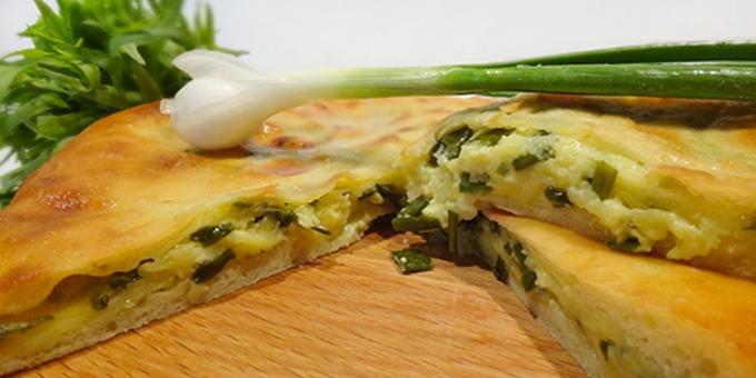 Tarifler: peynir ve yeşil soğan ile Oset turta