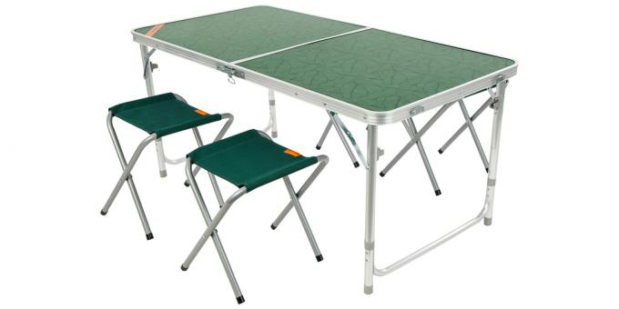 Set: katlanır masa ve katlanır sandalyeler