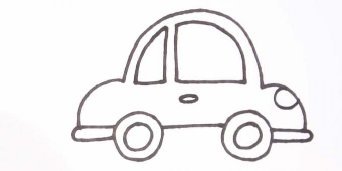 Bir araba nasıl çizilir: bir tutamak ve bir far ekleyin