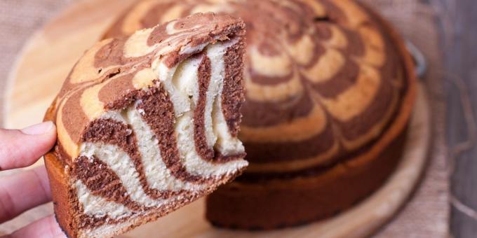Pasta "Zebra" kefir tarih: Basit bir reçete