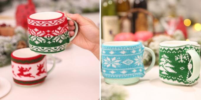 Bir Noel ruh hali oluşturmanıza yardımcı olur aliexpress ile Ürünler,: Triko Isıtıcı kupalar için