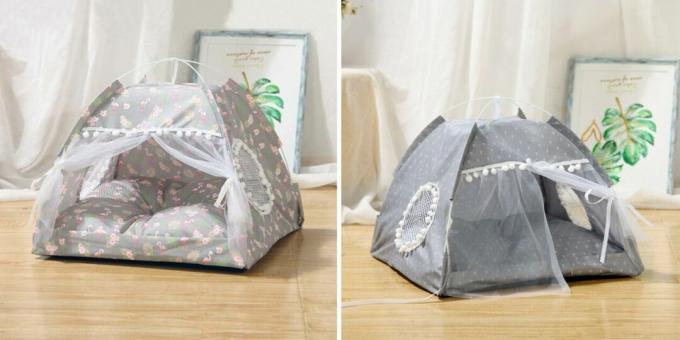 Kedi evleri: çadır şeklinde