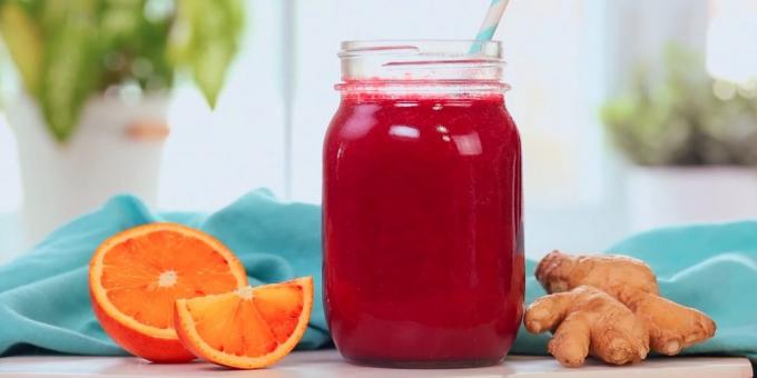 portakal, pancar ve zencefil Smoothies