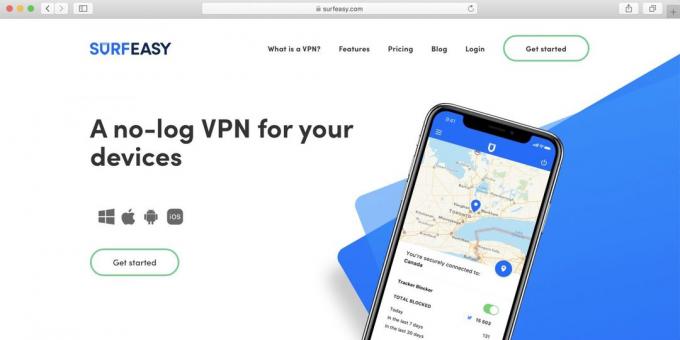 İyi PC, Android, iPhone için ücretsiz VPN - SurfEasy