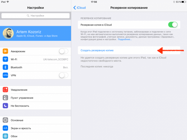 iPad Satış: Nasıl iCloud yedeklemeye