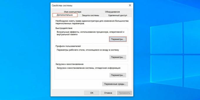 Windows 10 takas dosyası nasıl özelleştirilir: "Seçenekler"e tıklayın