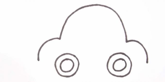 Bir araba nasıl çizilir: tekerlekleri tasvir edin