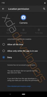 Android Q'nun karanlık tema, masaüstü modunda görünür ve izin durur