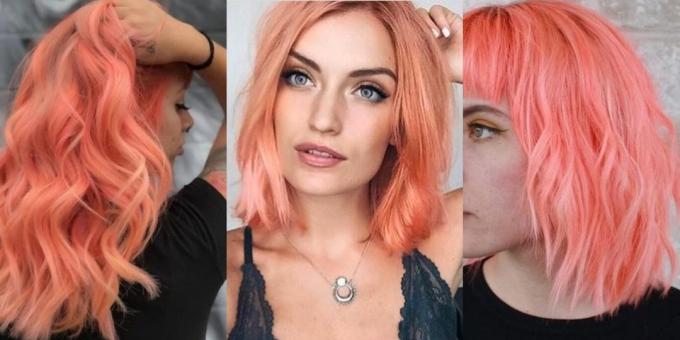 Modaya saç rengi 2019: canlı mercan