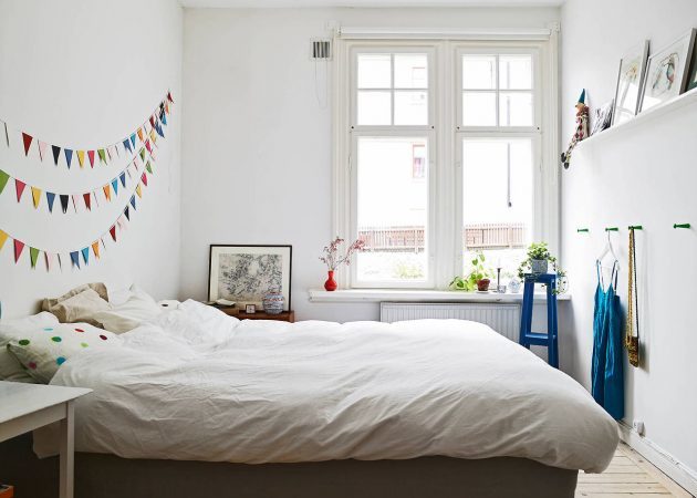 Küçük yatak odası: duvara kanca