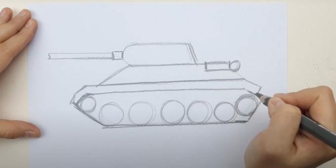 Bir tank nasıl çizilir: bir top çizin
