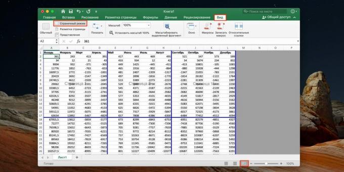 Excel'de sayfa sonu nasıl yapılır: sayfalama moduna geçin