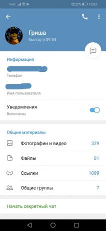 Android için Değişiklikler Telgraf 5.0: Kullanıcı Profili