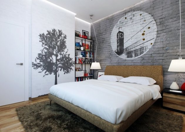 Küçük yatak odası: duvarlar odaklanma